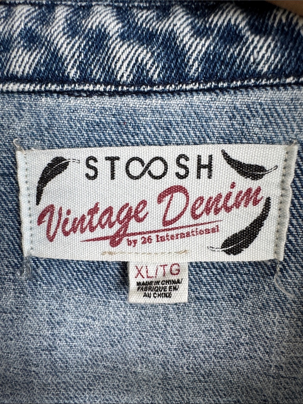 Stoosh Vintage Denim Acid Wash Belted Trench Coat Dress XL - Picture 2 of 12
